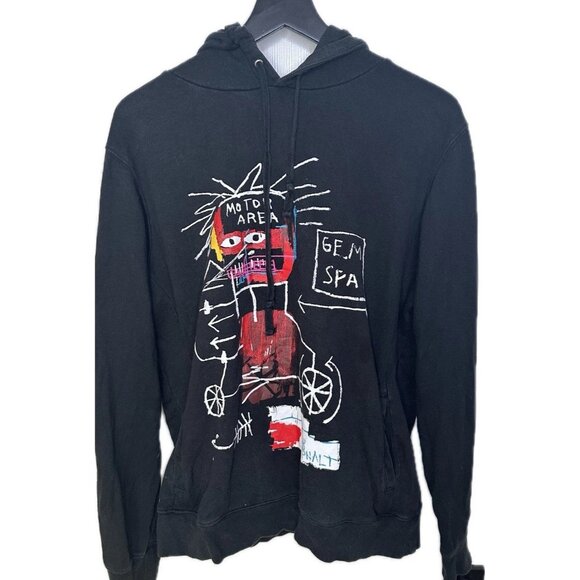 Jean-Michael Basquiat Men's Gem Spa Hoodie Black Large Y2K - Picture 1 of 7